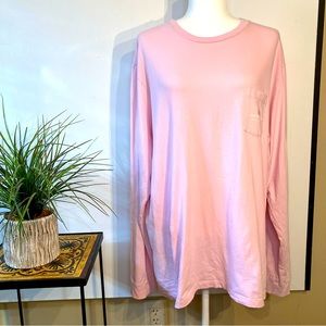 Womens Vineyard Vines Pink Long Sleeve Cotton T Shirt Size XL